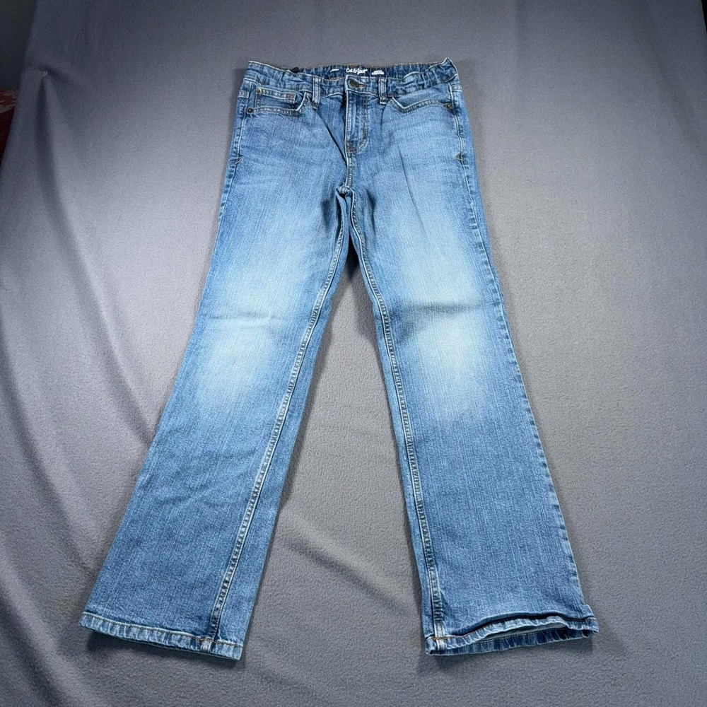 Cat & Jack Stretch Bootcut Jeans Boys Size 14 Blue Denim Actual 28x27